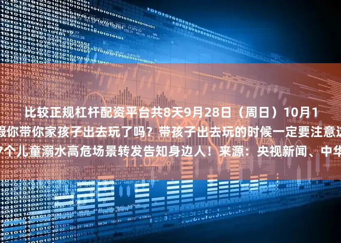 比较正规杠杆配资平台共8天　　9月28日（周日）　　10月11日（周六）上班　　正值暑假　　你带你家孩子出去玩了吗？　　带孩子出去玩的时候　　一定要注意这7个儿童溺水高危场景　　转发告知身边人！　　来源：央视新闻、中华人民共和国应急管理部、广州日报